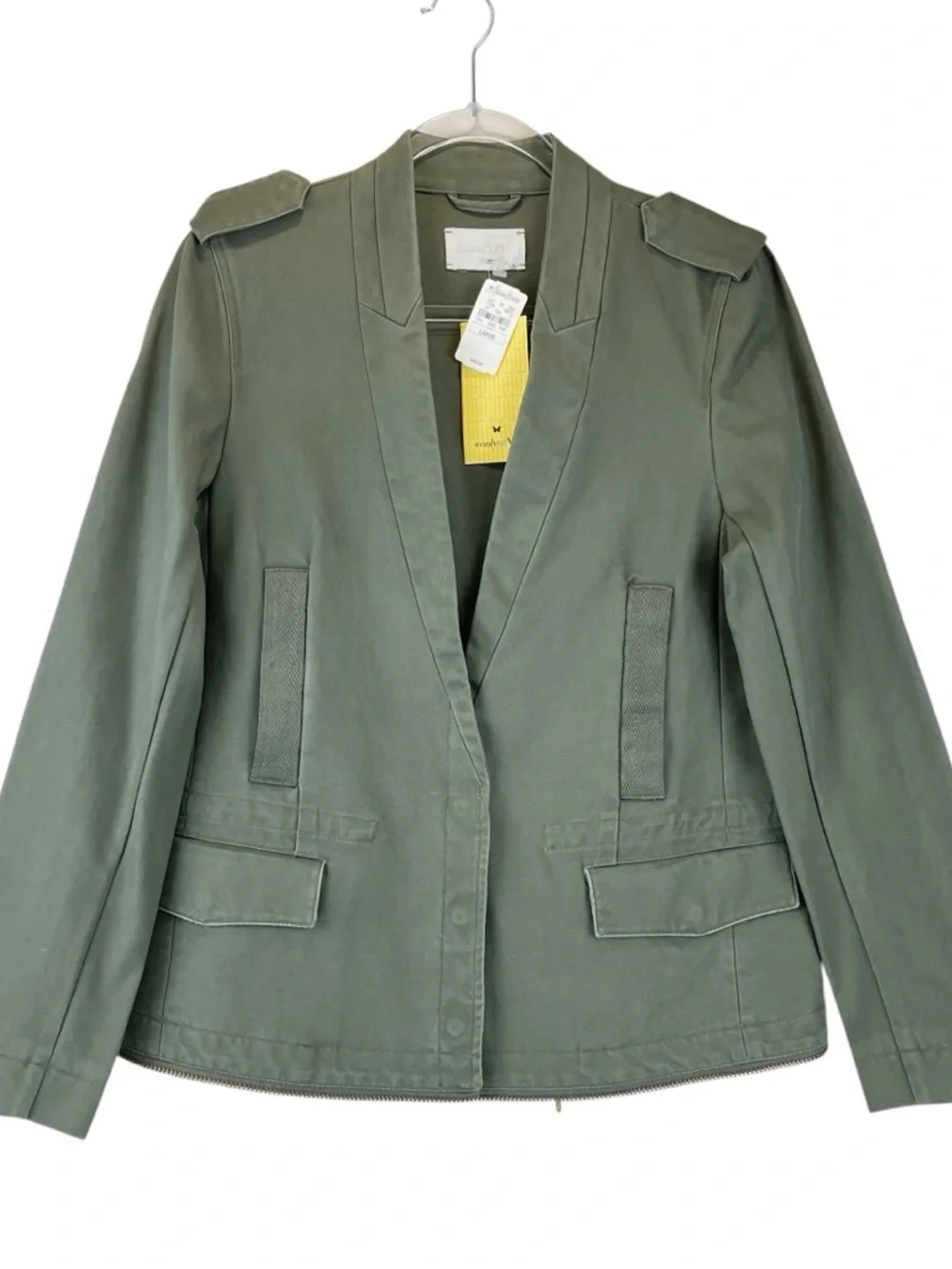 Zadig & Voltaire Vedam Bis Military Green Skull Cotton Utility Jacket Flaws Sz L - Picture 2 of 15